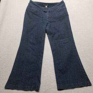 Chicos 2 Short 14 Large Jeans Wide Leg Trousers Dark Blue Classic Basic Western